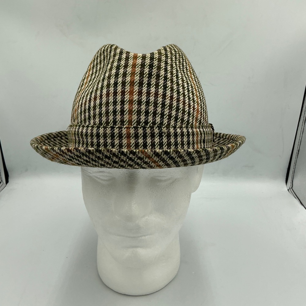 Lock & Co Hatters Fedora Tweed Plaid Multi-Color Brown Green Heritage London Hat
